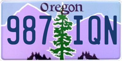 OR license plate 987IQN