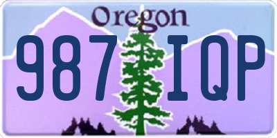 OR license plate 987IQP