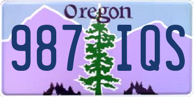 OR license plate 987IQS