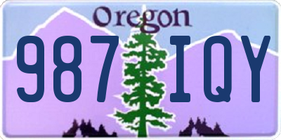 OR license plate 987IQY