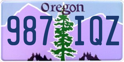 OR license plate 987IQZ