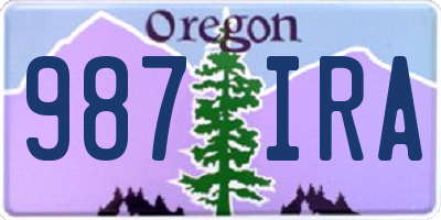 OR license plate 987IRA