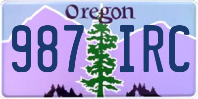 OR license plate 987IRC