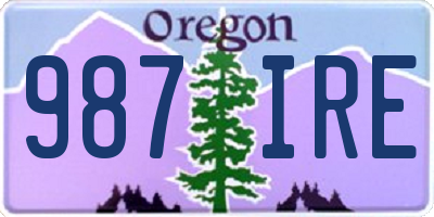 OR license plate 987IRE