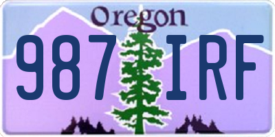 OR license plate 987IRF