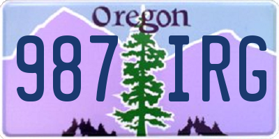 OR license plate 987IRG