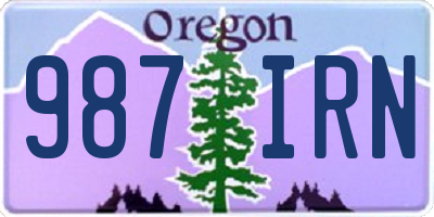 OR license plate 987IRN