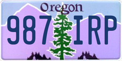 OR license plate 987IRP