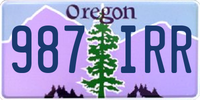 OR license plate 987IRR