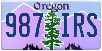 OR license plate 987IRS