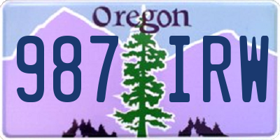 OR license plate 987IRW