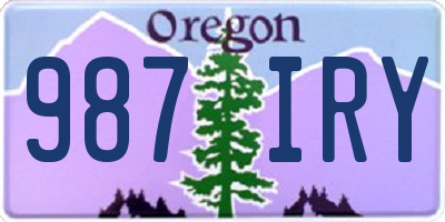 OR license plate 987IRY