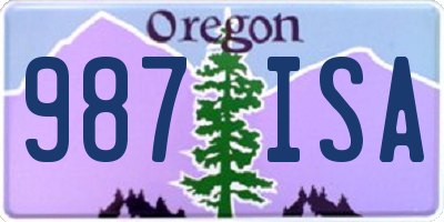 OR license plate 987ISA