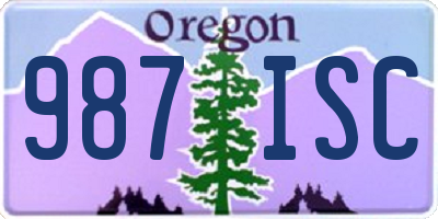 OR license plate 987ISC