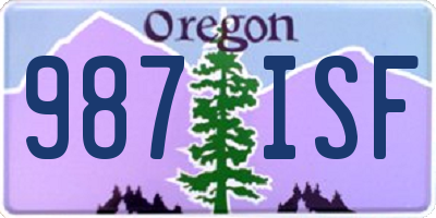 OR license plate 987ISF