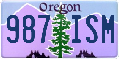 OR license plate 987ISM