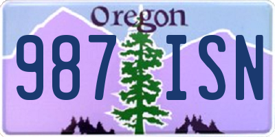 OR license plate 987ISN