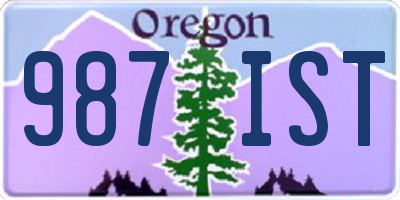 OR license plate 987IST