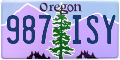 OR license plate 987ISY