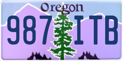 OR license plate 987ITB