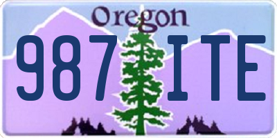 OR license plate 987ITE
