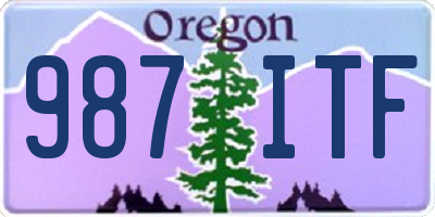 OR license plate 987ITF