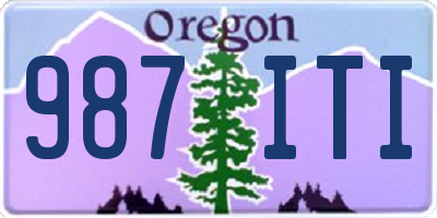 OR license plate 987ITI
