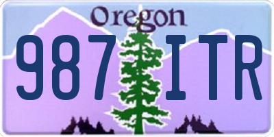 OR license plate 987ITR