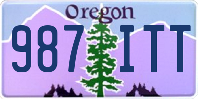 OR license plate 987ITT