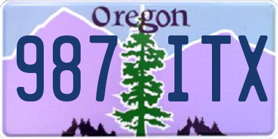 OR license plate 987ITX