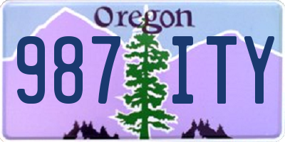 OR license plate 987ITY
