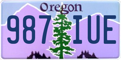 OR license plate 987IUE