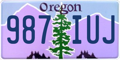 OR license plate 987IUJ