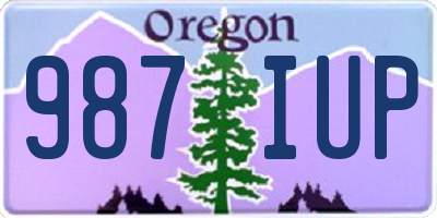 OR license plate 987IUP