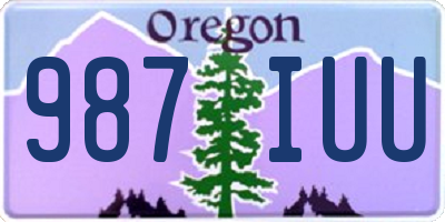 OR license plate 987IUU