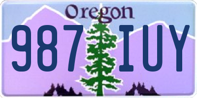 OR license plate 987IUY