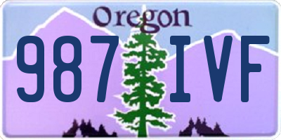 OR license plate 987IVF