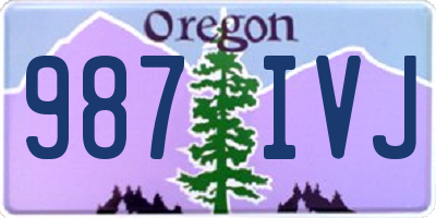OR license plate 987IVJ