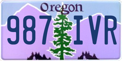 OR license plate 987IVR