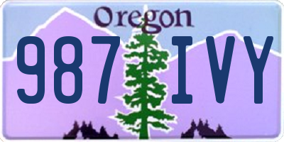 OR license plate 987IVY