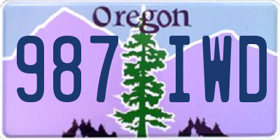 OR license plate 987IWD