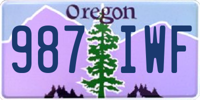 OR license plate 987IWF