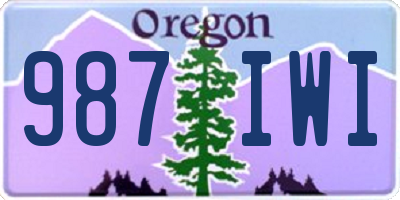 OR license plate 987IWI