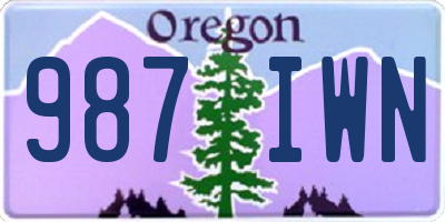OR license plate 987IWN