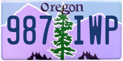 OR license plate 987IWP