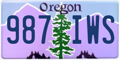 OR license plate 987IWS