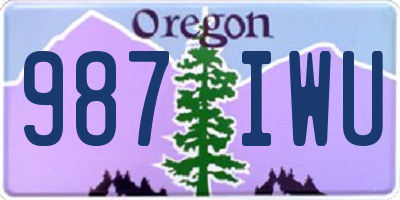 OR license plate 987IWU