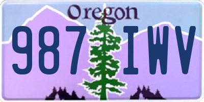 OR license plate 987IWV