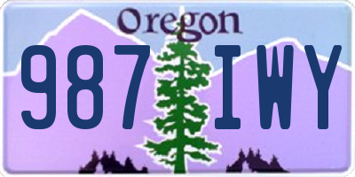OR license plate 987IWY