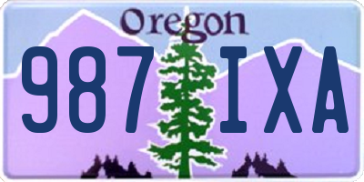 OR license plate 987IXA
